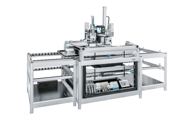 Festo battery-pack handling system combining electric and pneumatic automation