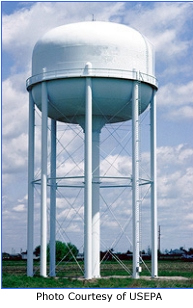 Municipal water tower representing Minnesota public water infrastructure