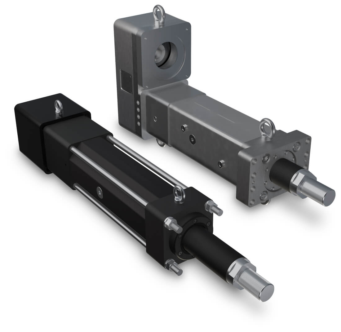 Tolomatic RSX25 and RSX50 extreme-force electric linear actuators shown together